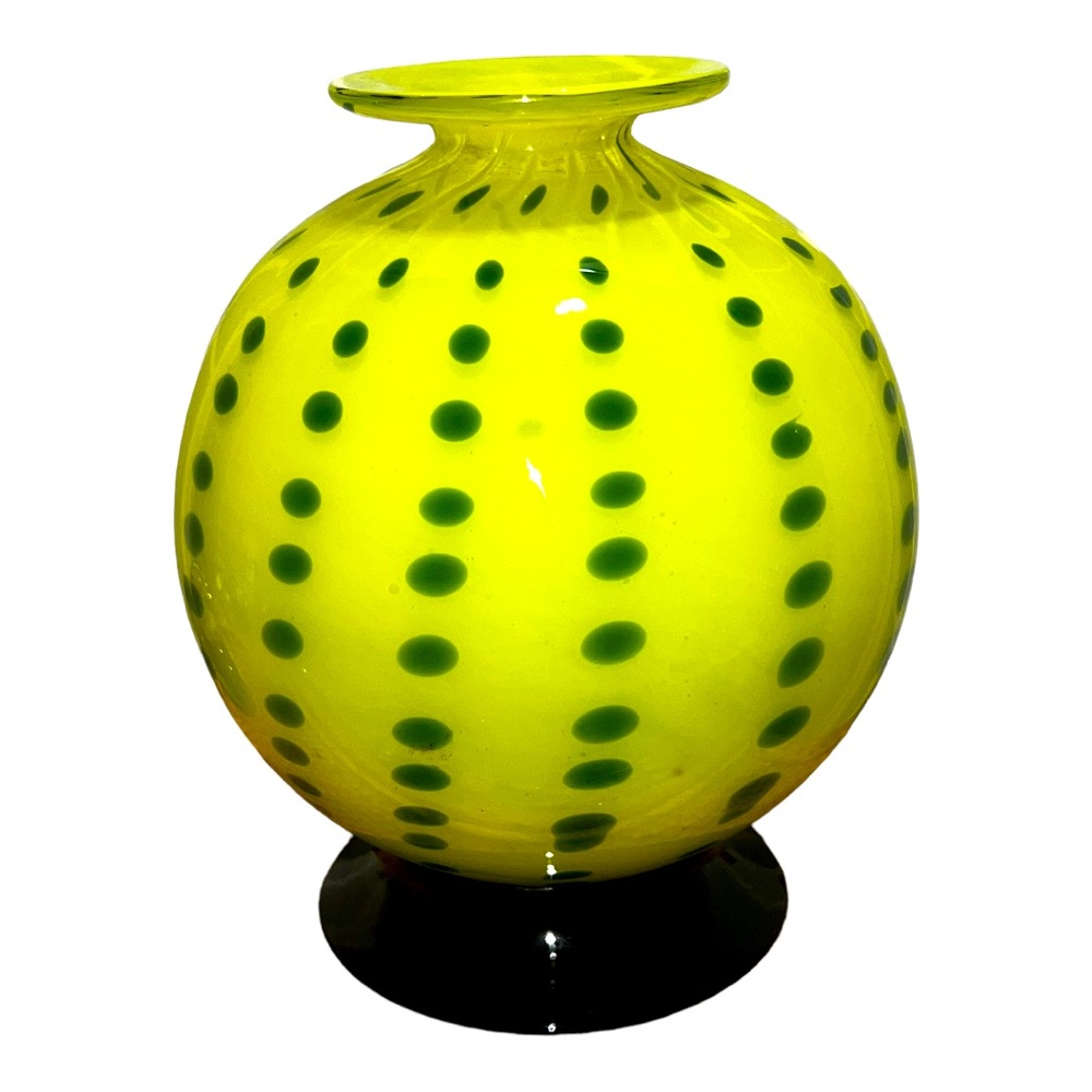 Art Glass Round Vase - Picture 3 of 11